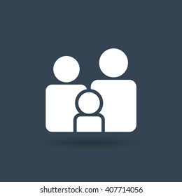 Family Icon Vector. Flat Sign for using in the App, UI, Art, Logo, Web.