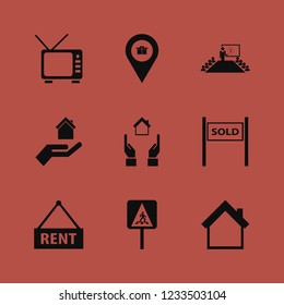 family icon. family vector icons set home, sold house, house rent and pedestrian sign