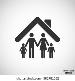 Family Icon - Vector  Illustration