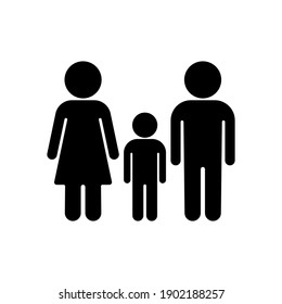 Family Icon Vector Illustration. Father, Mother And Child