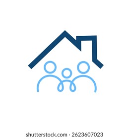 Family icon vector illustration inside the house. family icon. family home icon.