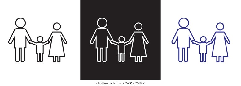 Family icon . Vector illustration. isolated on white and black background. EPS 10