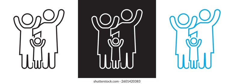 Family icon . Vector illustration. isolated on white and black background. EPS 10
