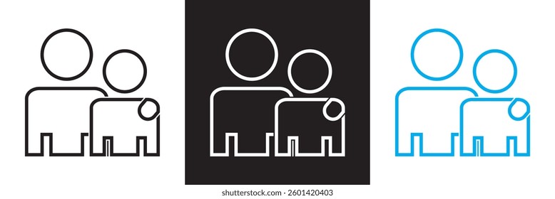 Family icon . Vector illustration. isolated on white and black background. EPS 10