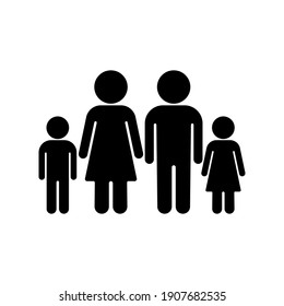 Family icon vector illustration. Mother, father, daughter and son design concept
