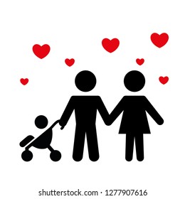 family Icon Vector Illustration on the white background. - Vector