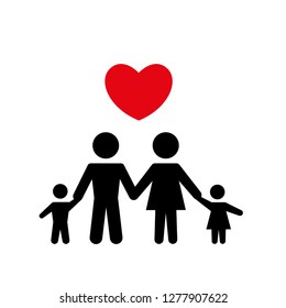 family Icon Vector Illustration on the white background. - Vector