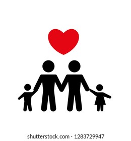 family Icon Vector Illustration on the white background. - Vector