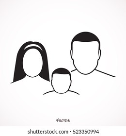 family Icon Vector Illustration on the white background.