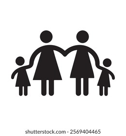 Family icon vector illustration silhouette art