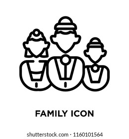 Family icon vector isolated on white background, Family transparent sign , line symbol or linear element design in outline style