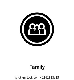 Family icon vector isolated on white background, logo concept of Family sign on transparent background, filled black symbol