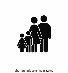 Family icon. Vector isolated family silhouette illustration.