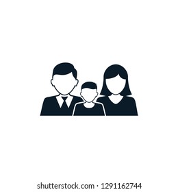 Family icon, Vector isolated simple silhouette black illustration.