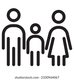 Family icon, Vector outline illustration.