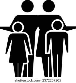 Family icon vector people symbol in glyph pictogram illustration