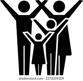 Family icon vector people symbol in glyph pictogram illustration