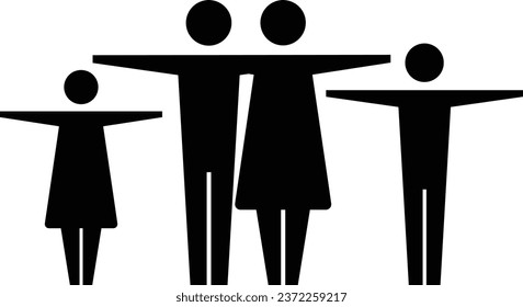 Family icon vector people symbol in glyph pictogram illustration