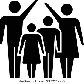 Family icon vector people symbol in glyph pictogram illustration