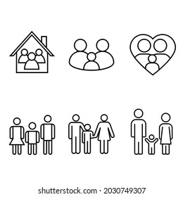 Family icon vector set. Relationship illustration sign collection. people symbol or logo.