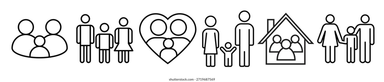 family icon vector set relationship illustration sign 