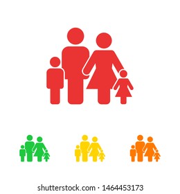 Happy Family Icons Collection Multicolored Simple Stock Vector (Royalty ...