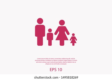 Family Icon Vector. Vector web design