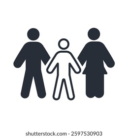 family icon. vector.Editable stroke.linear style sign for use web design,logo.Symbol illustration.