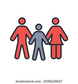 family icon. vector.Editable stroke.linear style sign for use web design,logo.Symbol illustration.
