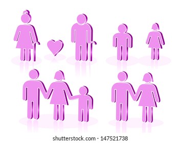 FAMILY ICONS 2. Vectorial image easy to modify. 