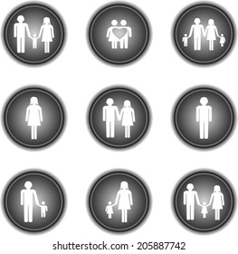 Family Icons Stock Vector (Royalty Free) 205887742