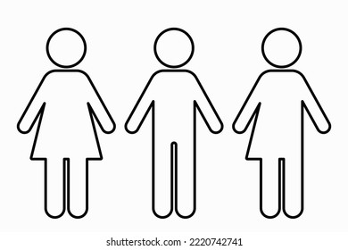 Family icons of 4 people. Man and woman, son and daughter. vector illustration isolated on white background
