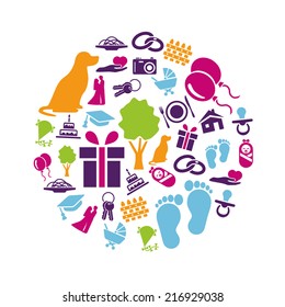family icons in circle