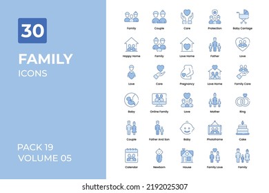 Family icons collection. Set contains such Icons as mother, father, brother and sister, and more