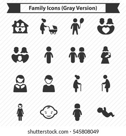 Family Icons (Gray Version)