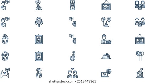 Family icons High-Quality Vector Icons Collection with Editable Stroke. Ideal for Professional and Creative Projects.