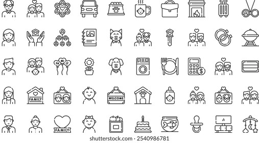 Family icons High-Quality Vector Icons Collection with Editable Stroke. Ideal for Professional and Creative Projects.