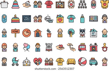 Family icons High-Quality Vector Icons Collection with Editable Stroke. Ideal for Professional and Creative Projects.