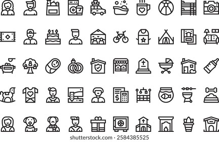 Family icons High-Quality Vector Icons Collection with Editable Stroke. Ideal for Professional and Creative Projects.