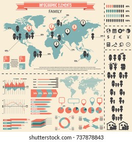 Family icons and infographics elements