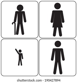 family icons on white background vector illustration