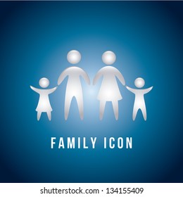family icons over blue background. vector illustration