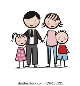 family icons over white background. vector illustration