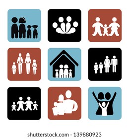 family icons over white background vector illustration