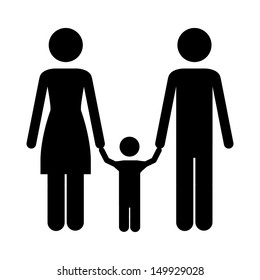 family icons over white background. vector illustration