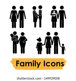 Family Icons Over White Background Vector Stock Vector (Royalty Free ...