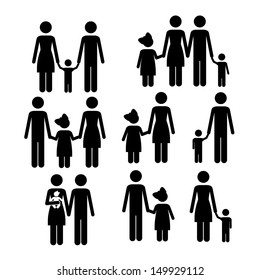 family icons over white background vector illustration 