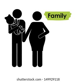 family icons over white background vector illustration  