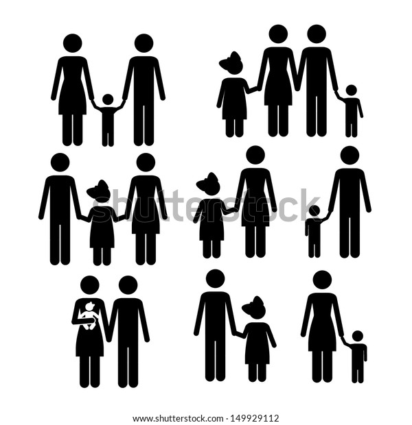 Family Icons Over White Background Vector Stock Vector (Royalty Free ...