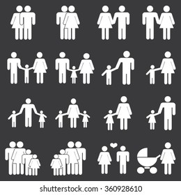 Family Icons Set - Shutterstock ID 360928610